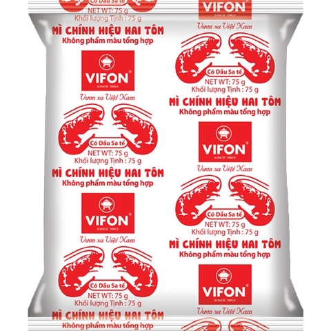 Mì chính hiệu 2 tôm vifon 75g * 30 gói