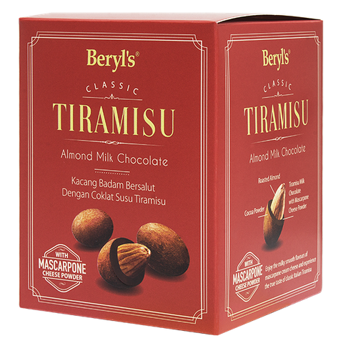 Socola hạnh nhân Beryl's Tiramisu Milk đỏ Malaysia 100g