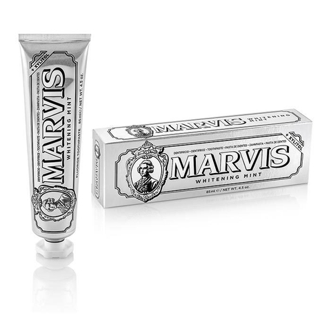 Kem đánh răng Marvis Whitening Mint siêu trắng răng hương bạc hà 85ml Ý