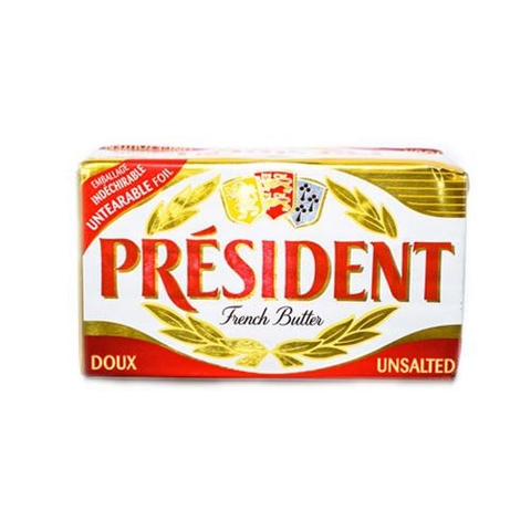 Bơ cục lạt President Pháp (82% béo) 125g