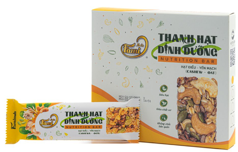 Thanh hạt dinh dưỡng hạt điều - yến mạch Fami Nuts 25g