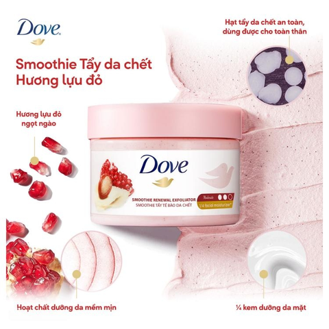Tẩy da chết DOVE hương lựu đỏ 298g