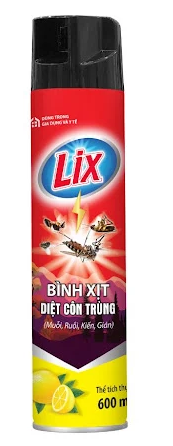 Xịt côn trùng LIX hương chanh 600ml