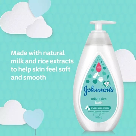 Sữa tắm trẻ em Gohnsons baby chiết suất gạo & vitamin 500ml