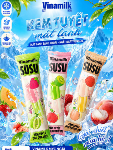 Kem tuyết Kiwi hương vải Susu Vinamilk 62g