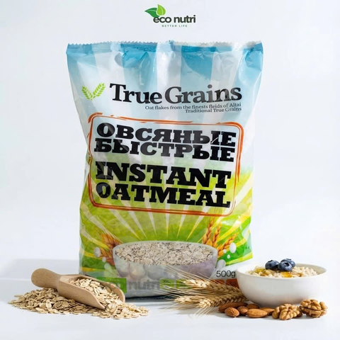 Yến mạch cán vỡ True Grains 500g Nga