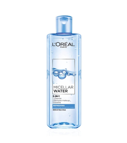 Nước tẩy trang Loreal 3in1 dành cho da dầu, da hỗn hợp 400ml Pháp