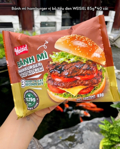 Bánh mỳ Hambuger vị bò tiêu đen 85g