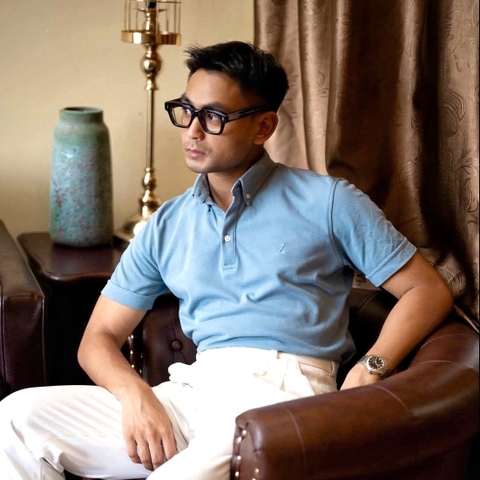 Slate Blue Zicnor Cotton Nano Polo