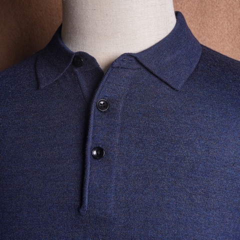 Napoli Melange Dark Blue Knit Polo
