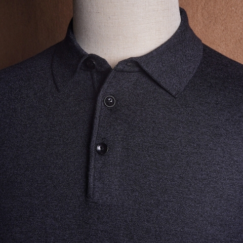 Napoli Melange Dark Grey Knit Polo