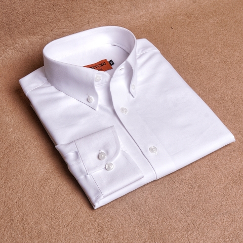 Twill White Button Down Cotton Shirt