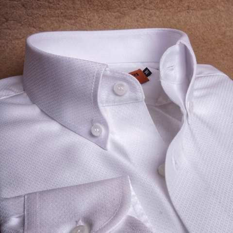 Premium Dobby White DW07 Button Down Cotton Shirt