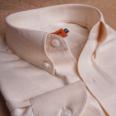 Light Peach Soft Textured Cotton Shirt