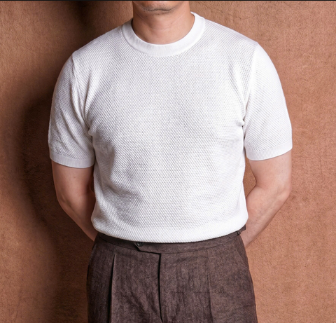 Pompei White Pure Cotton Knit Tee