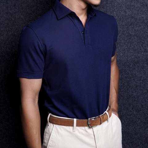 Premium Blue Cotton Nano Polo