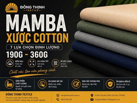 Vải Mamba Xược Cotton – Đa Dạng Định Lượng 190G – 360G | Đông Thịnh Textile