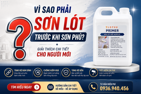 Vì sao phải sơn lót trước khi sơn phủ? Giải thích chi tiết cho người mới