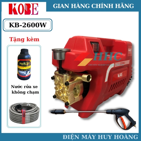 Máy rửa xe KOBE 2600W tự ngắt khi nhả cò, cam kết lõi đồng 100%, ĐỘNG CƠ SIÊU KHỎE - SIÊU BỀN