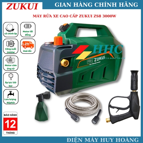 Máy Rửa Xe ZUKUI S8-Công Suất 3000W-Có Chỉnh Áp