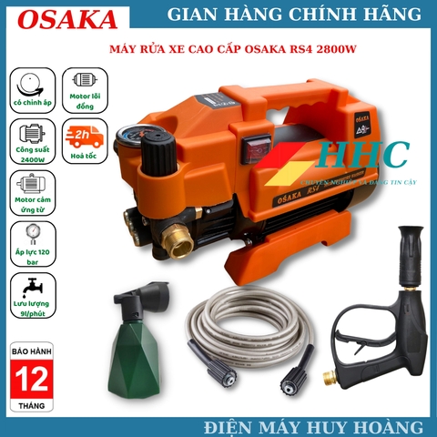 Máy rửa xe chỉnh áp 2800W 20MPA điện 220V OSAKA - RS4 _ dây đồng 100% _ hàng chính hãng _ bảo hành 12 tháng
