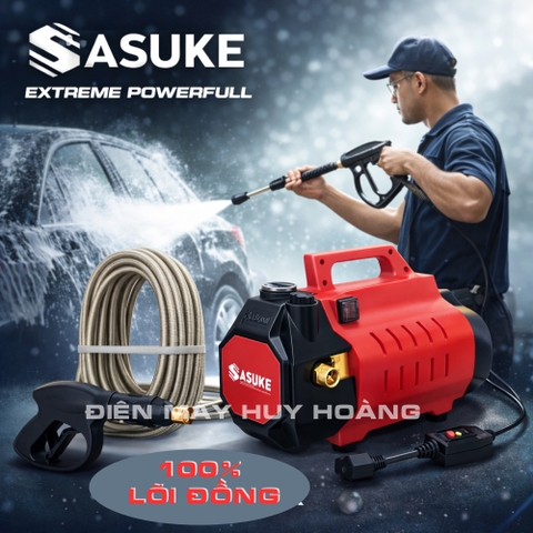 Máy Rửa Xe Cao Ap SASUKE SSK230 PLUS 2300w mô tơ từ lõi đồng có chỉnh áp lực nước