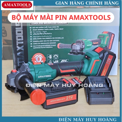 Máy Mài Pin Amaxtools AM100C Kèm 2 pin 4Ah - Công Nghệ Không Chổi Than