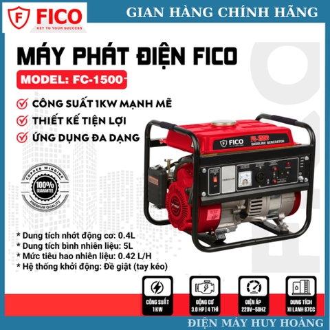 Máy Phát Điện FICO FCC-1500 Công Suất 1000w Chính Hãng Bảo Hành 12 Tháng