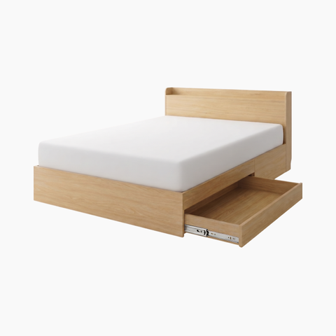 Giường ngủ có ngăn kéo EMQUA HGF, gỗ MDF, 1m2/1m4/1m6/1m8/2m, GN008