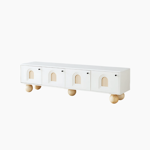 Tủ tivi BRUNA HGF 4 cánh, gỗ MDF phủ sơn 2K, 180x40x50cm, TTV032