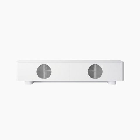 Tủ tivi phòng khách hiện đại CYRUS HGF, gỗ MDF phủ sơn 2K phối kính vân dọc, 180x40x55cm,TTV046