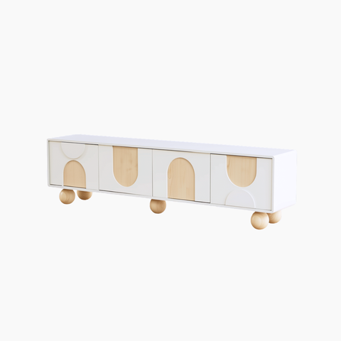 Tủ tivi BRUNA HGF 4 cánh, gỗ MDF phủ sơn 2K, 180x40x50cm, TTV034