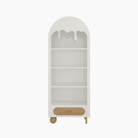 Kệ sách BRUNA HGF 4 tầng 1 hộc, gỗ MDF sơn 2K, 60x35x180cm, KS002