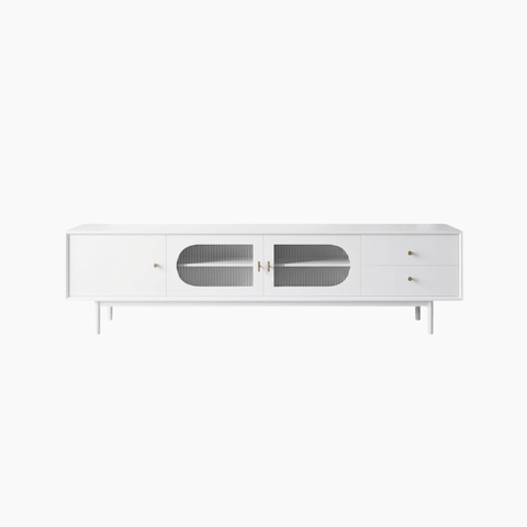 Tủ tivi phòng khách đa năng CYRUS HGF, gỗ MDF phủ sơn 2K phối kính vân dọc, 180x40x55cm,TTV041