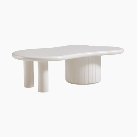 Bàn trà RAMI HGF bo cong mềm mại, gỗ MDF phủ sơn 2K, 105x60x40cm, BT009