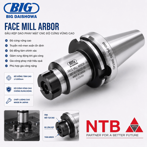 Face Mill Arbor BIG DAISHOWA – Đầu Kẹp Dao Phay Mặt CNC Độ Cứng Vững Cao