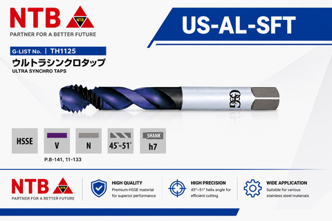 US-AL-SFT Mũi taro máy OSG siêu đồng bộ cho nhôm và hợp kim nhôm