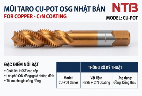 CU-POT M3×0.5 Mũi Taro Máy Cho Đồng OSG