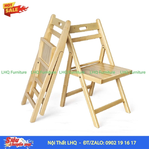 Ghế Gấp Hàn Quốc 2 Gỗ Cao Su | Nội Thất LHQ