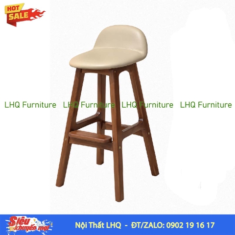 Ghế quầy bar mặt nệm – Gỗ cao su tự nhiên, thiết kế tháo ráp