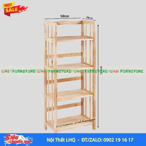 Kệ Sách Gỗ 4 Tầng Rộng 50cm – Thiết Kế Chắc Chắn, Tiện Nghi Cho Mọi Không Gian