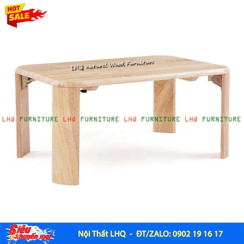 Bàn Trà Nhật Chân Bánh Mỳ 50x70 – Gỗ Cao Su Tự Nhiên