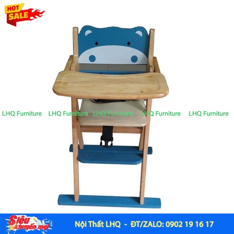 Ghế Ngồi Ăn Bột Gỗ Cao Su Tự Nhiên Gấp Gọn Cho Bé