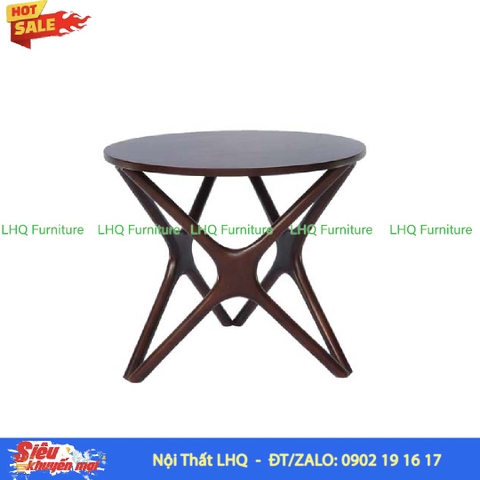 Bàn Cafe Chân Sao Gỗ Cao Su Tự Nhiên D60cm