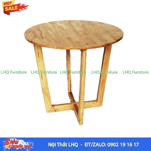 Bàn Ăn Tròn 80 Gỗ Cao Su Tự Nhiên Nhỏ Gọn