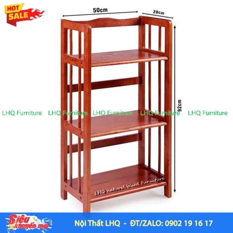 Kệ Sách Gỗ 3 Tầng Rộng 50cm – Gỗ Cao Su Tự Nhiên Bền Đẹp, Chắc Chắn