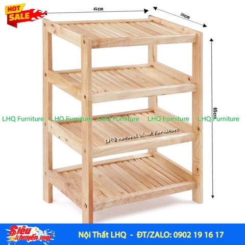 Kệ Để Giày Dép Gỗ 4 Tầng Rộng 45cm | Nội Thất LHQ