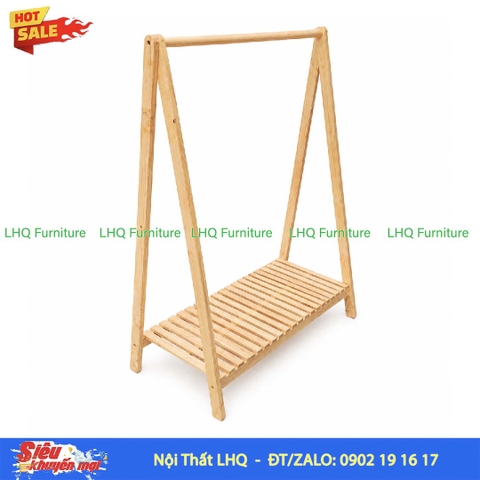 Kệ Treo Quần Áo Chữ A 1 Tầng 80cm Gỗ Cao Su | Nội Thất LHQ