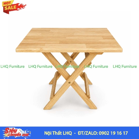 Bàn Cafe Mini Gỗ Cao Su Xếp Gọn 40x60x50cm