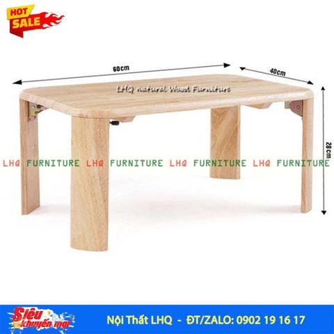Bàn Trà Nhật BBM46 40x60cm – Gỗ Cao Su Tự Nhiên